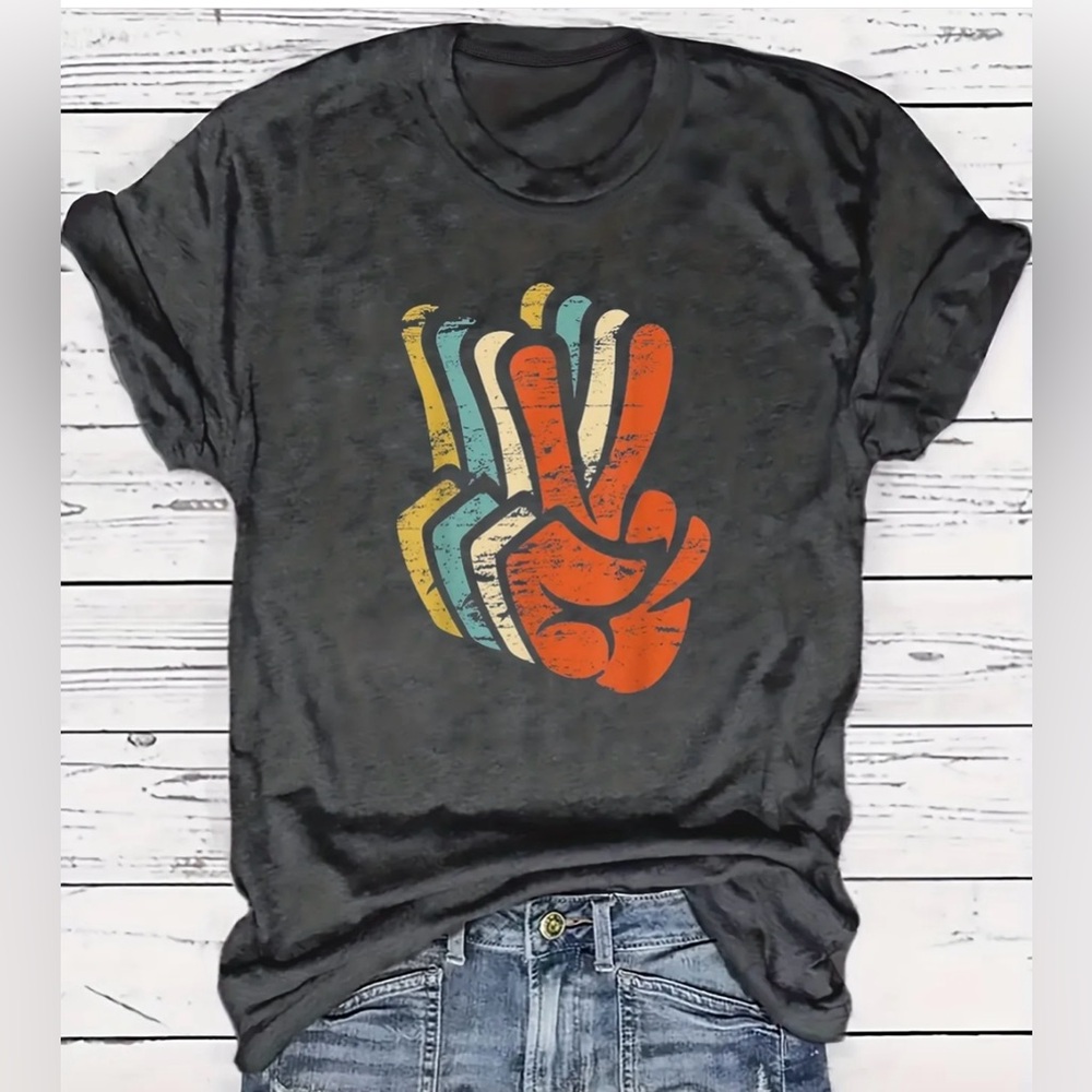 Peace Sign Graphic T-Shirt
